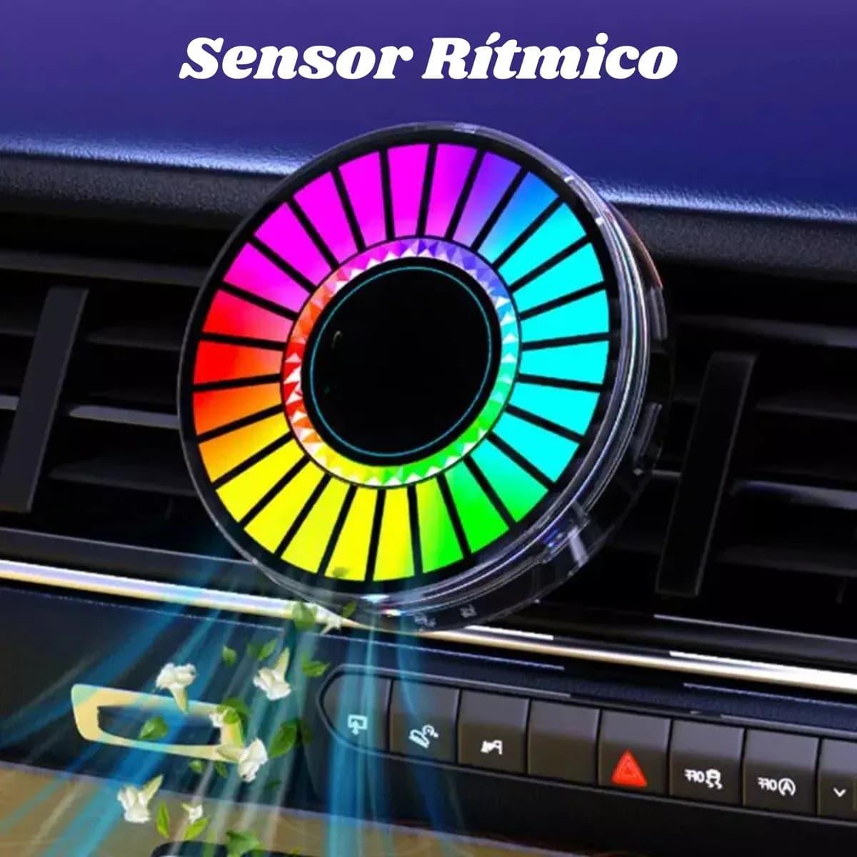 Luz Rítmica LED RGB para Auto con Aromatizante — foto 2
