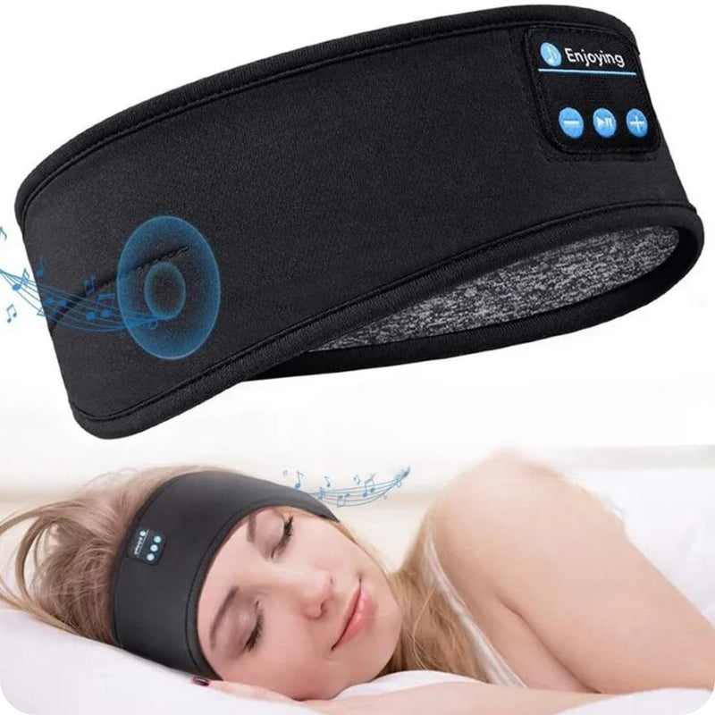 Bandana Elástica Bluetooth - Máscara de Olhos e Fones de Ouvido Sem Fio para Esportes e Dormir