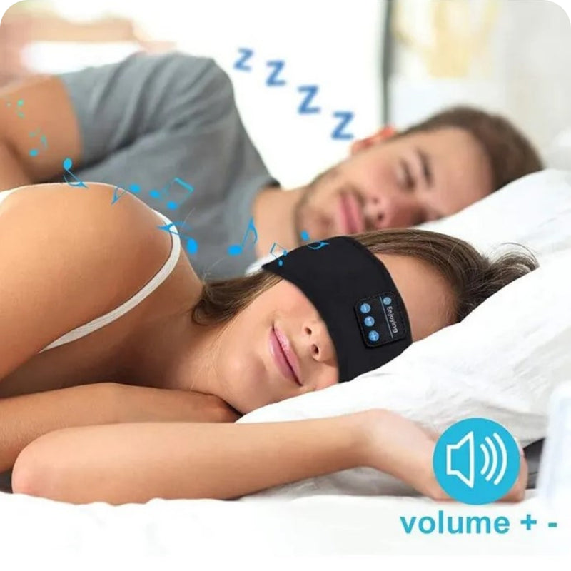 Bandana Elástica Bluetooth - Máscara de Olhos e Fones de Ouvido Sem Fio para Esportes e Dormir