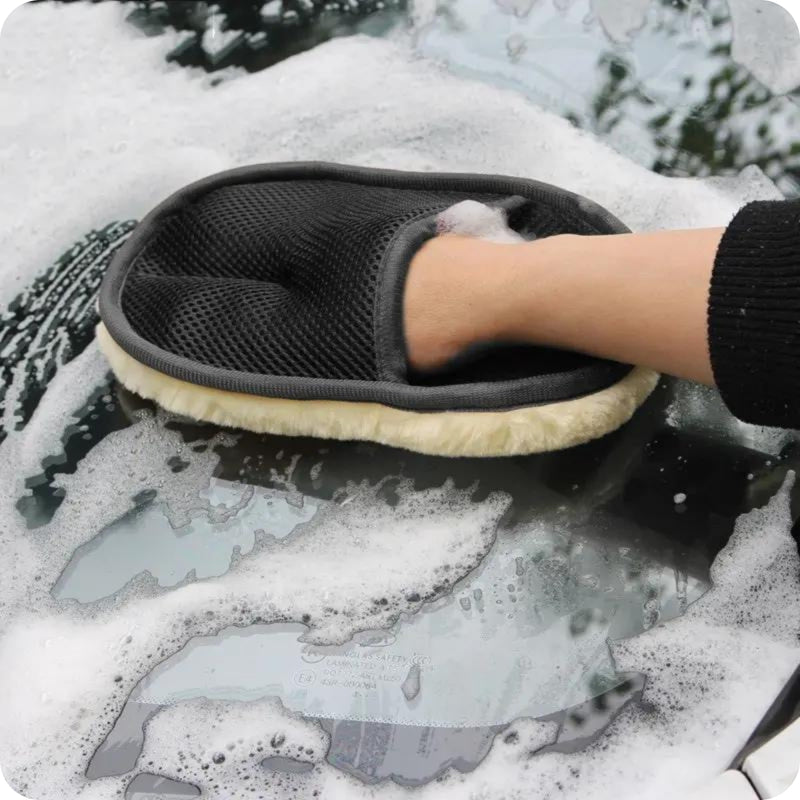 Luvas de Imitação de Lã para Limpeza de Carro - Pelúcia Espessada para Limpeza Profunda e Suave