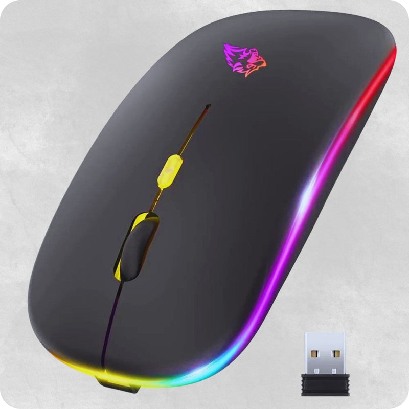 Mouse Bluetooth Sem Fio X15 com RGB, 2,4 GHz - Clique Silencioso