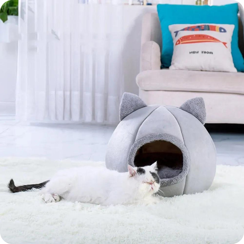 Casinha de Caverna para Gatos e Cães Pequenos - Confortável e Perfeita para Dormir