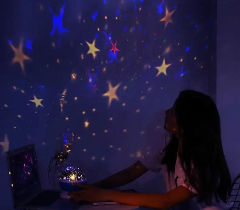 Projetor de Estrela Giratório de Decoração - Transforme seu Quarto em um Céu Estrelado