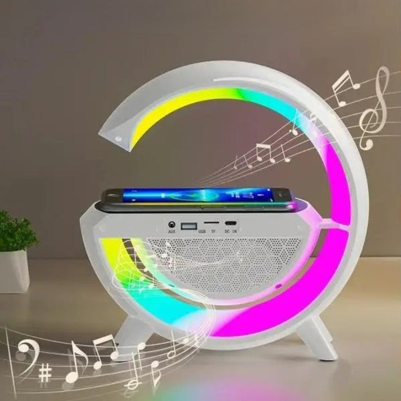 Caixa de Som G-Speaker com Carregamento por Indução e Leds RGB