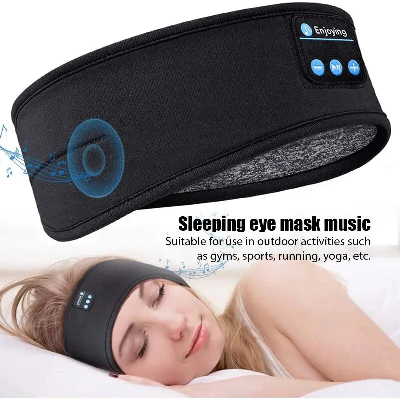 Bandana Elástica Bluetooth - Máscara de Olhos e Fones de Ouvido Sem Fio para Esportes e Dormir