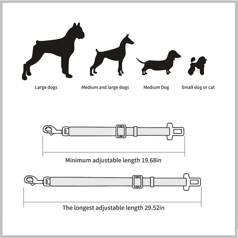 Cinto de Segurança Ajustável Para Cães e Gatos