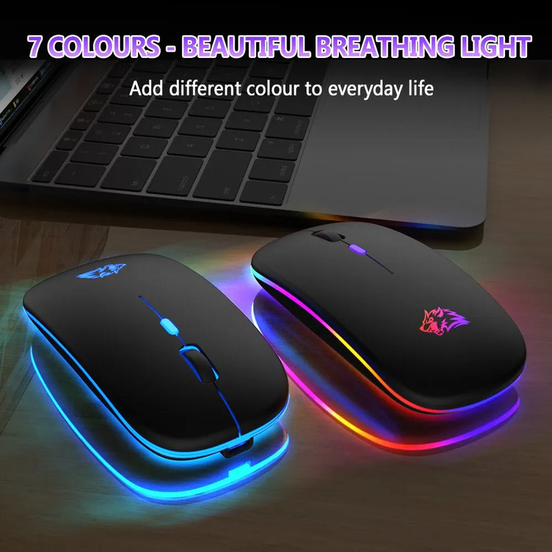 Mouse Bluetooth Sem Fio X15 com RGB, 2,4 GHz - Clique Silencioso