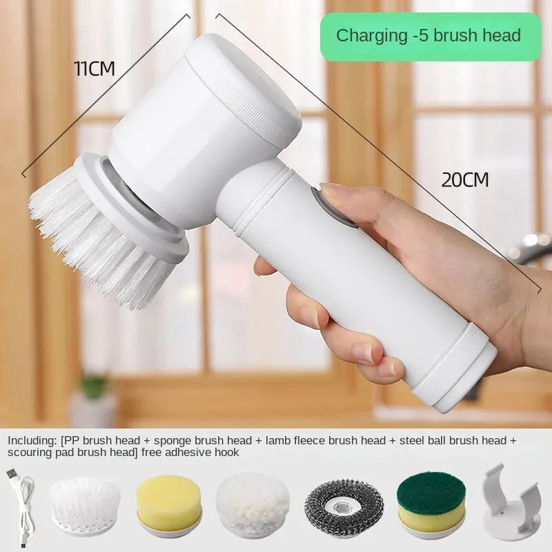 Escova de Limpeza Elétrica Multifuncional para Cozinha e Banheiro - Purificador Portátil para Pratos, Panelas e Frigideiras