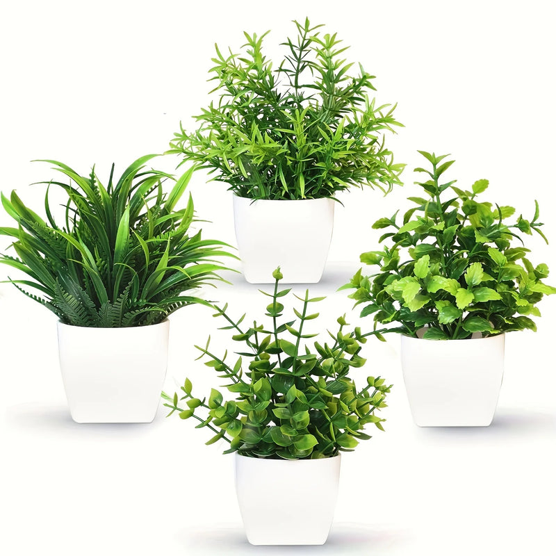 Mini Vaso de Planta Artificial para Decoração de Mesa, Sala, Quarto, Banheiro e Escritório