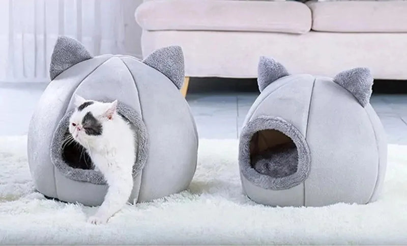 Casinha de Caverna para Gatos e Cães Pequenos - Confortável e Perfeita para Dormir