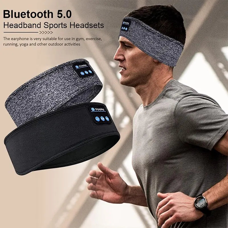 Bandana Elástica Bluetooth - Máscara de Olhos e Fones de Ouvido Sem Fio para Esportes e Dormir