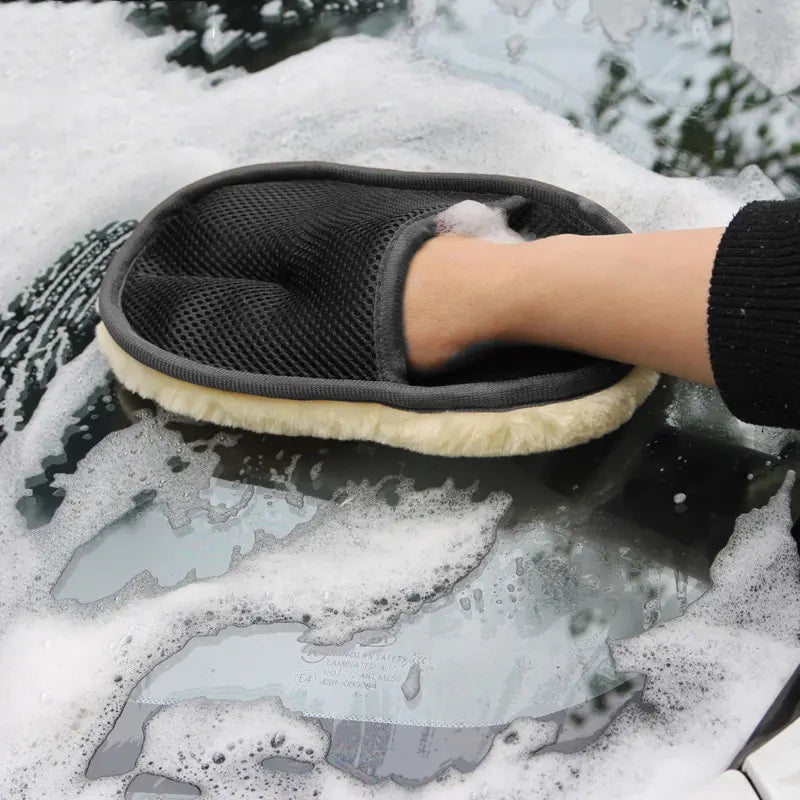 Luvas de Imitação de Lã para Limpeza de Carro - Pelúcia Espessada para Limpeza Profunda e Suave