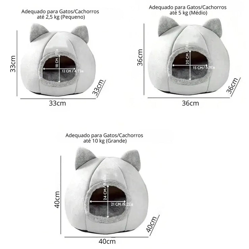 Casinha de Caverna para Gatos e Cães Pequenos - Confortável e Perfeita para Dormir