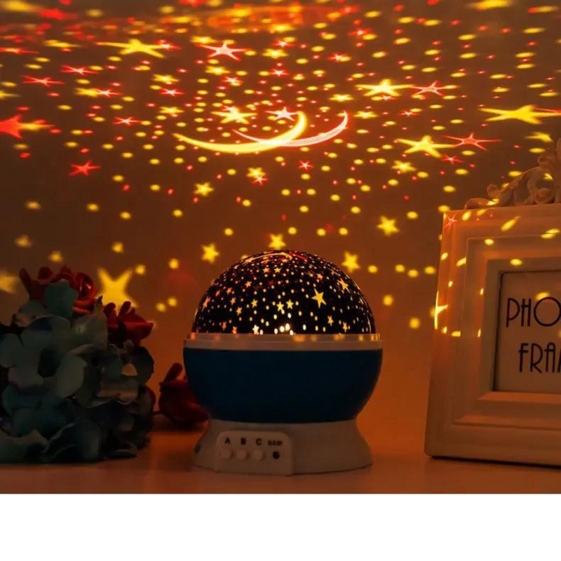 Projetor de Estrela Giratório de Decoração - Transforme seu Quarto em um Céu Estrelado