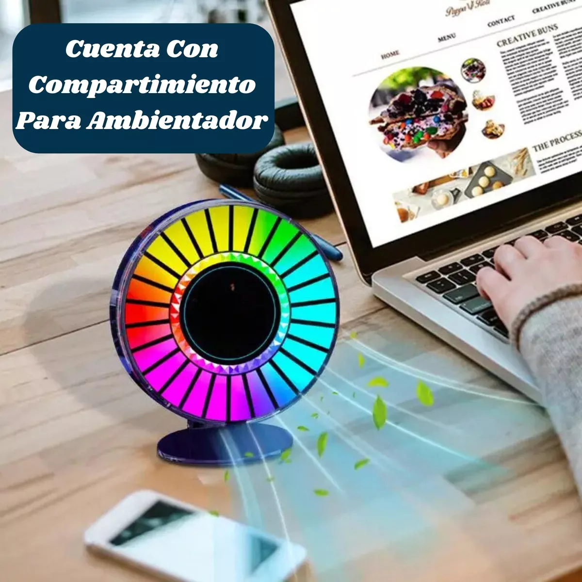 Luz Rítmica LED RGB para Auto con Aromatizante — foto 3