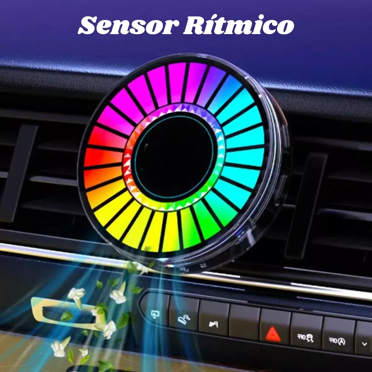 Luz Rítmica LED RGB para Auto con Aromatizante